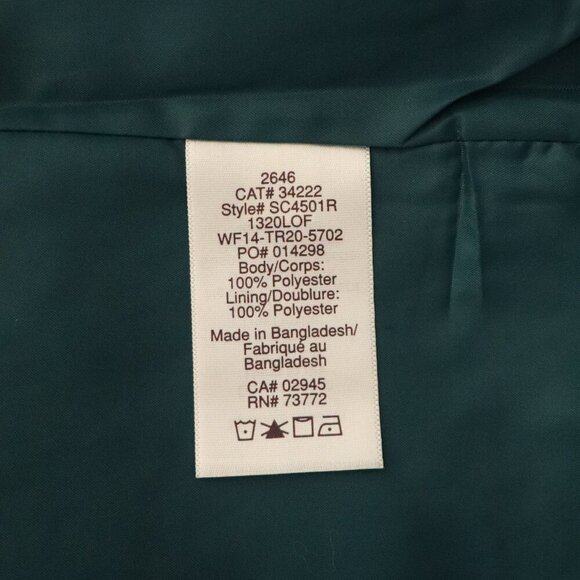 Vntg‎ Traditions Women's Sz 12 Green Crinkle Open Front Collared Lined Blazer - Picture 10 of 11